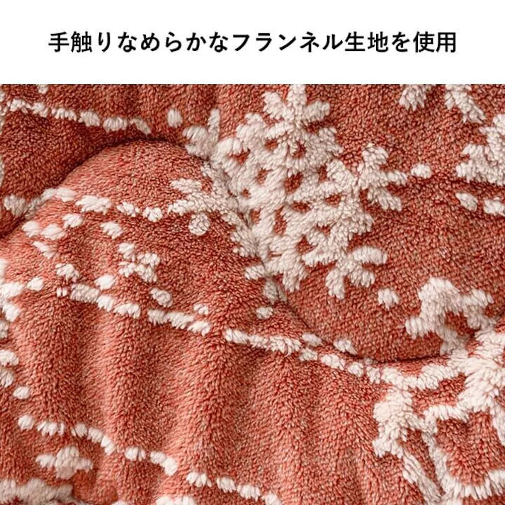 こたつ布団 ハイタイプ 洗える おしゃれ 洗濯 雪 結晶 フランネル ベージュ   ワインレッド  約225×280cm  〖新品〗〖送料別〗