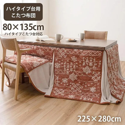 こたつ布団 ハイタイプ 洗える おしゃれ 洗濯 雪 結晶 フランネル ベージュ   ワインレッド  約225×280cm  〖新品〗〖送料別〗