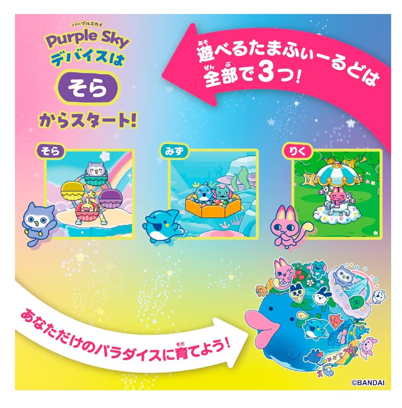 Tamagotchi Paradise - Purple Sky   Latest Tamagotchi Release Date 2025/07/12 [Brand New, Unused] We will deliver it after resale.